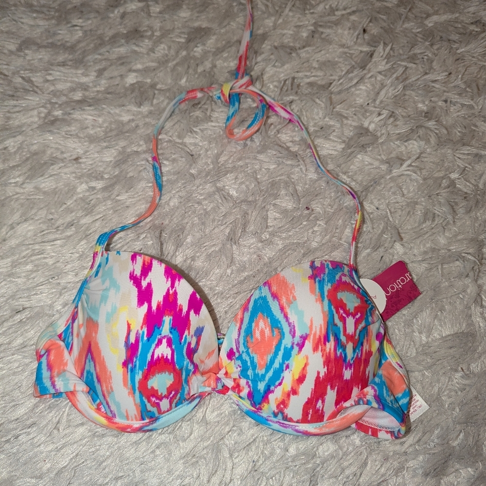Nwt Xhilaration Multicolor Bikini Top Sz Xs